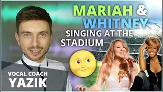 Vocal Coach YAZIK reacts to Mariah Carey and Whitney Houston SINGING AT THE STADIUM