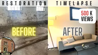 1 YEAR Restoration TIMELAPSE (in 30 minutes)  | BUILDING a HOME in an old abandoned STABLE