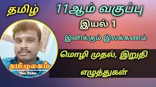 மொழி முதல் இறுதி எழுத்துகள்/11th/தமிழ்