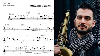 Chad LB's tenor sax solo TRANSCRIPTION on 'Autumn Leaves' (Bb)