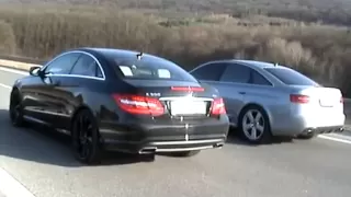 Mercedes E500 coupe 2009 vs Audi RS6 2009