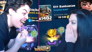 ANNEME Clash Royale'deki EN İYİ SANDIKLARI AÇTIRIYORUM