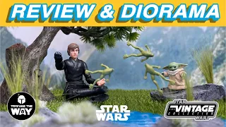 Star Wars The Vintage Collection Deluxe Luke Skywalker & Grogu | BOBF Training | Review & Diorama!