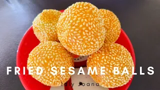 Fried Sesame Balls with Mung Bean Filling/ 芝麻煎堆 Jian Dui /Onde onde