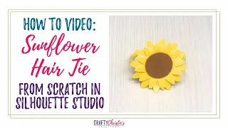 Faux Leather Sunflower Hair Tie with Silhouette