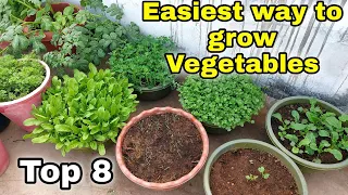 Easiest way to grow Top 8 Vegetables at Home/Garden | Small space gardening [CC]
