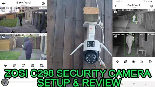 ZOSI C298 Dual Lens PTZ Outdoor Security Camera Unboxing, Setup & Review