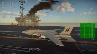 War Thunder Sim Perfect F14 Carrier Landing / Aterrizaje perfecto en portaviones con el F14