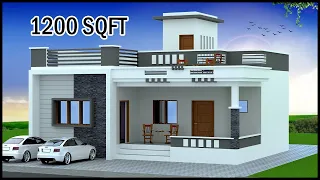 35'-0"x35'-0" 3D House Design With Layout Plan | 1200 Sq Ft Home Plan | Gopal Architecture