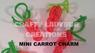 Rainbow Loom-LESS MINI CARROT Cute/Easy Charm Tutorial by Crafty Ladybug