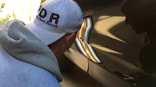 Glue pull techniques on multiple dents along passenger door🚙! WOW PDR!!!😎