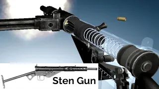 3D Animation: How a Sten Submachine Gun Works