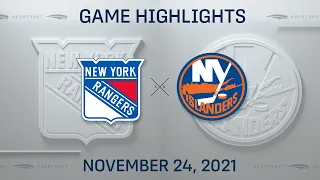 NHL Highlights | Rangers vs. Islanders - Nov. 24, 2021