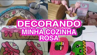 DECORANDO MINHA COZINHA ROSA / COM AS FOFURAS QUE COMPREI NA SHOPEE / FIZ ALMOÇO CASEIRINHO