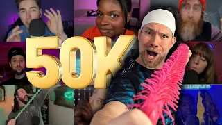 EPIC ASMR fast 50K COLLAB with FRIENDS 🥳