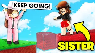 I Taught My LITTLE SISTER How To Play BEDWARS (Roblox Bedwars)