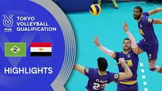 BRAZIL vs. EGYPT - Highlights Men | Volleyball Olympic Qualification 2019
