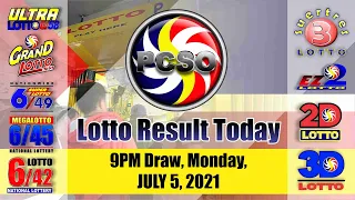 6/55 Lotto Result Today, Monday, July 5, 2021 | Jackpot Prize Reaches up to Php 33,355,913.60
