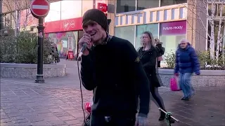 HALIFAX & BRADFORD Busker "Frankie Porter" Sings  "I Ain't Got Nobody"