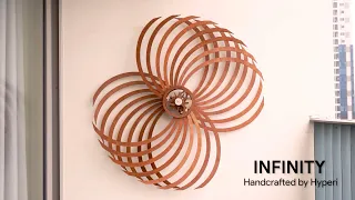 Hyperi Infinity Wooden Kinetic Sculpture, 3D Unique Wall Decor Art, Special Sacred Geometry Gift