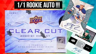 HUGE 1/1 ROOKIE AUTO !! 2020-21 Upper Deck Clear Cut Hockey Box Opening !