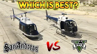 GTA 5 POLICE HELICOPTER VS SAN ANDREAS POLICE HELICOPTER | WHICH IS BEST?