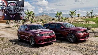 Forza Horizon 5 Jeep Trackhawk & Dodge Durango SRT Steering Wheel Gameplay