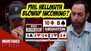 Phil Hellmuth Blow Up? Barry Greenstein Hits Quads! | High Stakes Poker