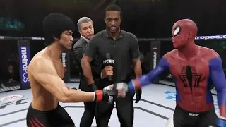 Bruce Lee vs. Spider-man (EA Sports UFC 2) - CPU vs. CPU - Crazy UFC 👊🤪