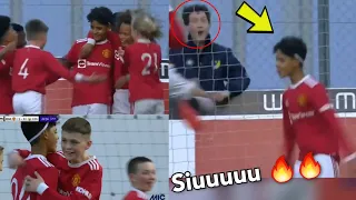 🔥Cristiano Ronaldo Jr scores and does siuuu !!! ,Man United u12 on fire