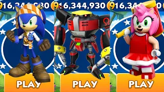 Sonic Dash - Pirate Sonic vs Omega vs LEGO amy - All Characters Unlocked - Gameplay