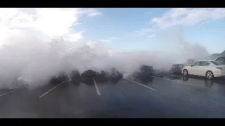 Big waves in Pacifica: Free car wash