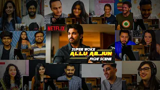 Allu Arjun Teaches A Lesson Scene Mashup Reactions | Allu Arjun, Pooja Hedge | #DheerajReaction