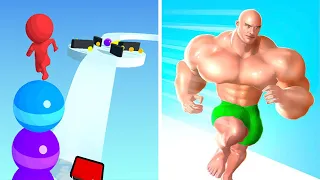 Stack Rider Vs Muscle Rush🟣🟣Max Big Levels 1/0000 Walkthrough Gameplay