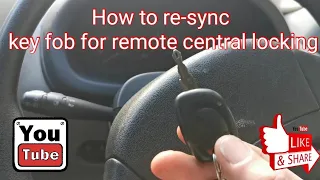 How to resync key fob for central locking