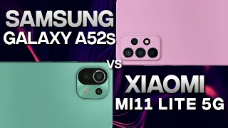 SAMSUNG GALAXY A52s 5g XIAOMI MI11 LITE 5g vs  full comparison and review