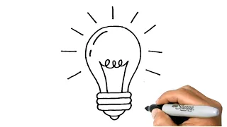 How to DRAW a LIGHT BULB Easy Step by Step Drawing Tutorials