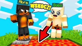 ABRA MÓWIŁ „TAK” BOBO PRZEZ 24H i STRACIŁ WSZYSTKIE ITEMY na JEDNYM BLOKU w Minecraft! 😂