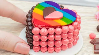 Sweet Colorful Miniature Cake | Half Chocolate Half Strawberry So Yummy | Lotus Cakes Ideas