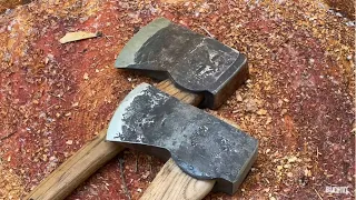Hand forged axe , from forge to splitting firewood in one day
