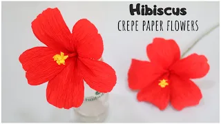 How To Make Hibiscus Paper Flower | Crepe Paper Flower Tutorial