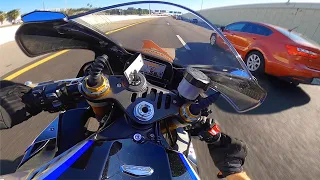 2018 Yamaha R1M High Speed Run + Wheelie Test Ride