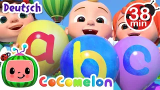 ABC Lied mit Luftballons | Kinderlieder und Cartoons | CoComelon | Moonbug Kids Deutsch