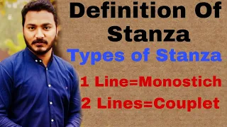 Definition of stanza and its Types by sir saleem shafi