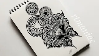 Butterfly Mandala Art For Beginners | Mandala Zentangle Art #rtmaniac