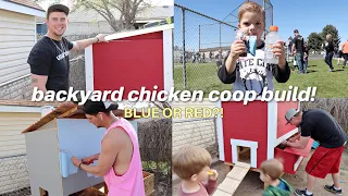Building our backyard chicken coop! Chickens + tee-ball VLOG!