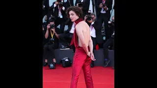 Timothee Chalmet slaying with backless at Venice film festival #timotheechalamet #shorts
