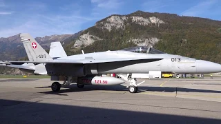 F/A-18 & F-5E landing and take off at Flugplatz Meiringen