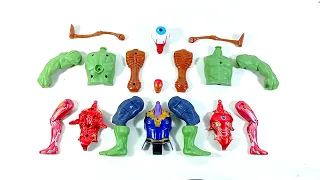 assemble thanos vs ironman vs hulk smash vs siren head.. avengers toys..