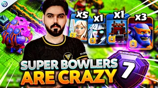 RANK 7 PRO is INSANE with BEST SMASH Army (Super Bowlers) at TH15 | Clash of Clans Legend Attacks